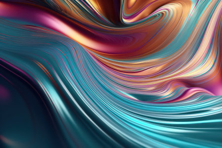 abstract background with smooth lines in blue, orange and pink colorsの素材