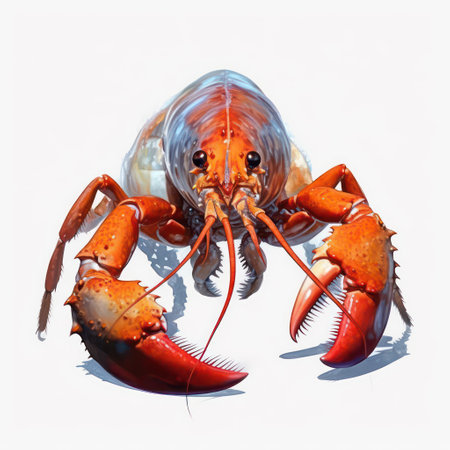 Lobster isolated on a white background. 3d render.の素材