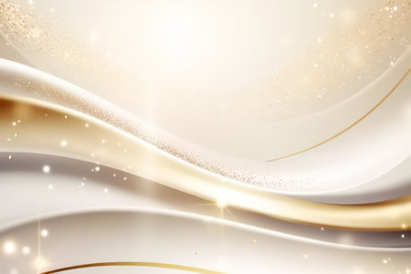 Elegant Christmas background with golden waves and snowflakes.の素材