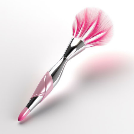 Make-up brush on a white background. 3D rendering.の素材
