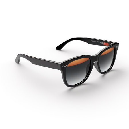 Sunglasses in an iron frame isolated on white background. 3D illustrationの素材