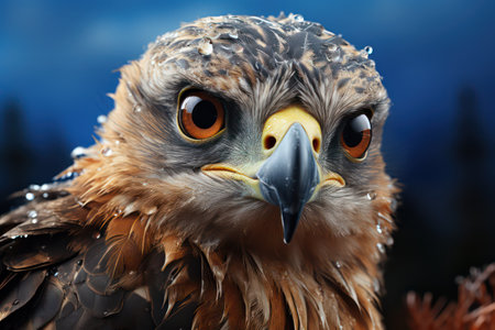 Close-up portrait of a golden eagle (Buteo buteo)の素材