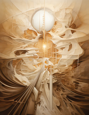 abstract background with a glowing light bulb in the shape of a flowerの素材