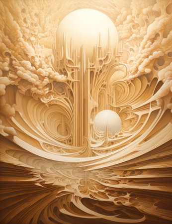 3d illustration of abstract fractal background, computer-generated image.の素材