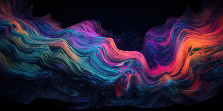 Abstract wavy background. 3d rendering, 3d illustration.の素材
