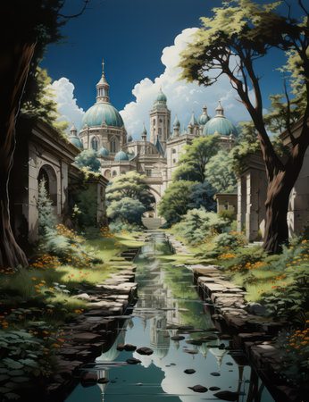 Digital painting of the Cathedral of the Assumption of the Blessed Virgin Mary in Sofia, Bulgariaの素材