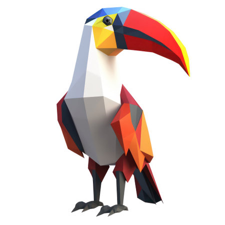 Toucan isolated on a white background. 3d render.の素材