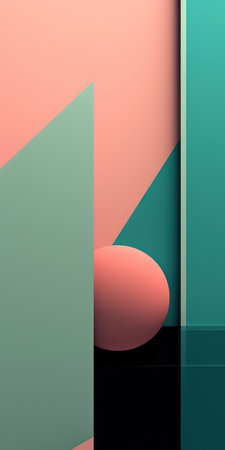 Abstract geometric background with circles and lines in pastel colors. Vector illustration.の素材