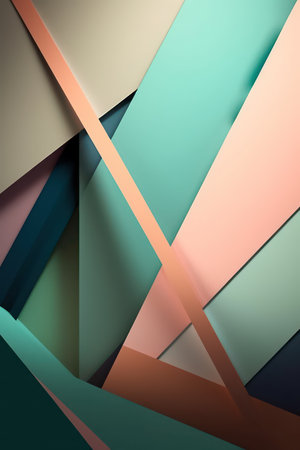 Abstract geometric background, colorful paper overlapping layers, 3d render illustrationの素材