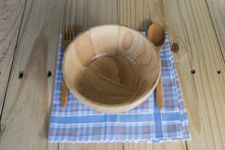 Dish and spoon on wooden.の写真素材