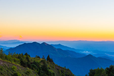 Sunset at Doi Intanon National Park VIew, Thailand