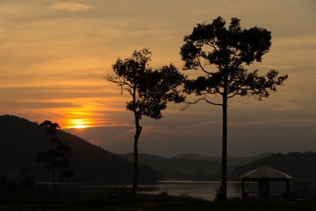 beautiful romantic jetty place after sunset. longtime exposure.の写真素材