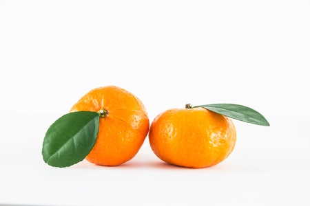 Mandarin orange, Citrus reticulata isolated on white backgroundの写真素材