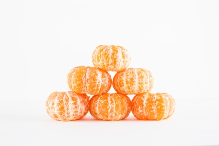 Mandarin orange, Citrus reticulata isolated on white backgroundの写真素材