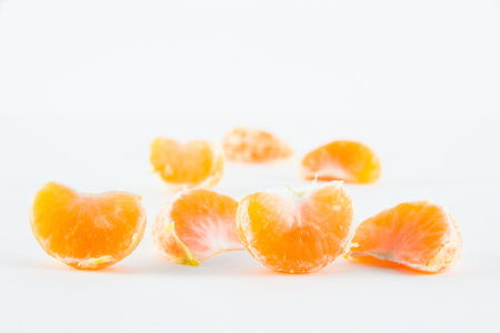 Mandarin orange, Citrus reticulata isolated on white backgroundの写真素材