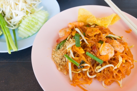 Thai food style , stir-fried rice noodles (Pad Thai)の写真素材