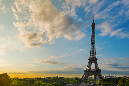 Eiffel Tower at sunshine  Paris, France の写真素材