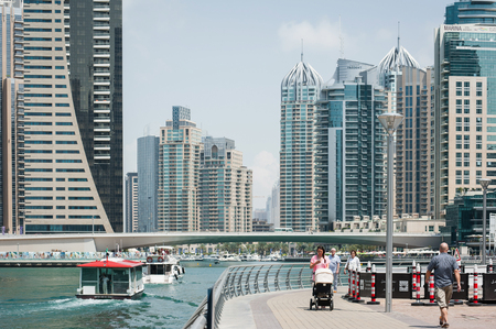 DUBAI, UAE - MARCH 27, 2014  A skyline panoramic view of Dubai Marina  のeditorial素材