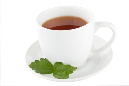 Cup of black tea. Isolated on white background の写真素材