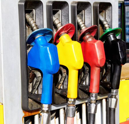 Gas pump nozzles の写真素材