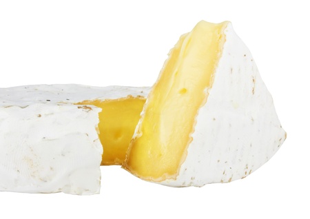 Camembert cheese isolated on white の写真素材