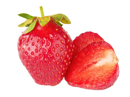 Beautiful strawberries isolated on white の写真素材