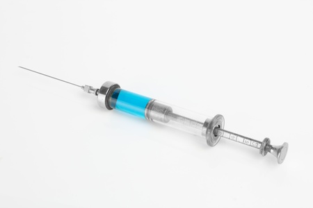 Glass syringe on white background.の写真素材