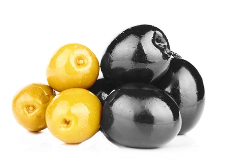  olives on a white background の写真素材