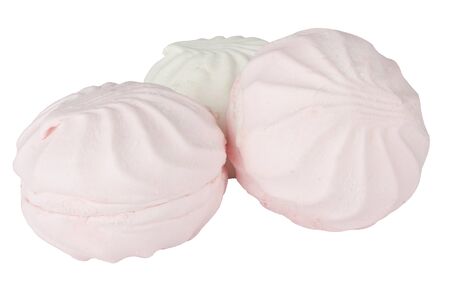White and pink zephyr isolated on a whiteの写真素材
