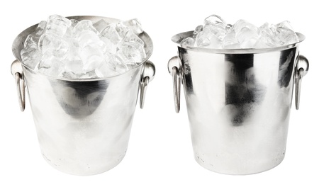ice bucket isolated on white background の写真素材
