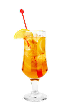 iced tea isolated on white の写真素材