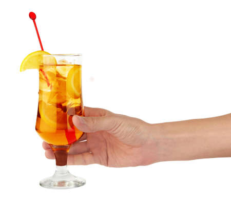 iced tea isolated on white の写真素材