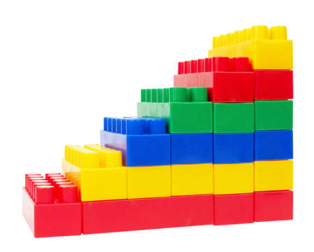 plastic construction on white background の写真素材