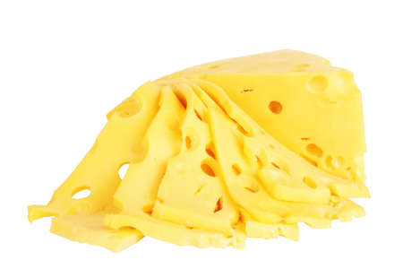 piece of cheese isolated on a white background の写真素材