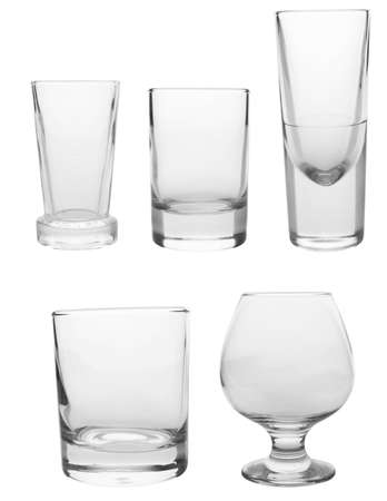 Cocktail Glasses collection - Shots isolated on white backgroundの写真素材