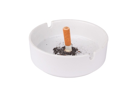 ashtray with extinguished cigaretteの写真素材