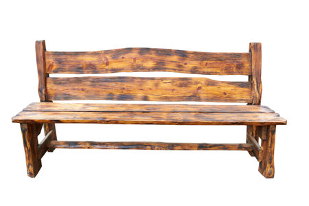 Park bench isolatedon a white background の写真素材