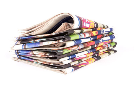  pack of newspapers on white background