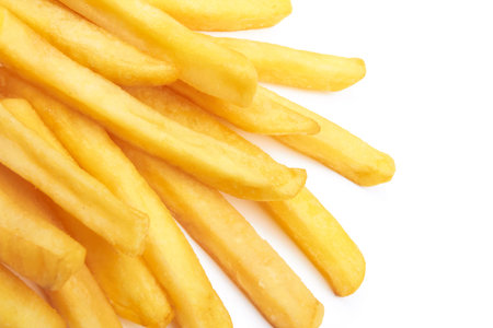 a pile of french fries isolated on white 
