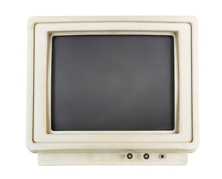 old computer monitor isolated on white backgroundの写真素材