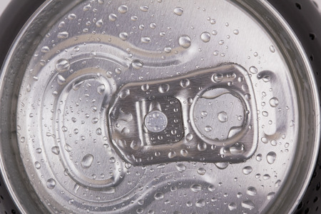 Top part of beer can close up viewの写真素材
