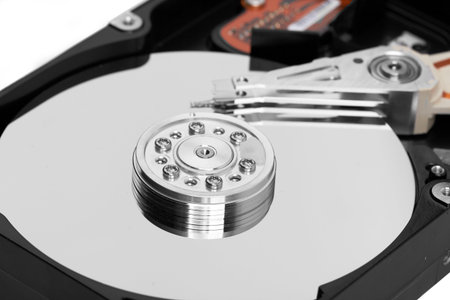 Detail of a magnetic computer hard disk