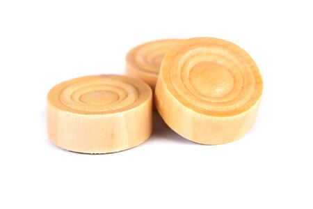 White Checkers isolated on white backgroundの写真素材