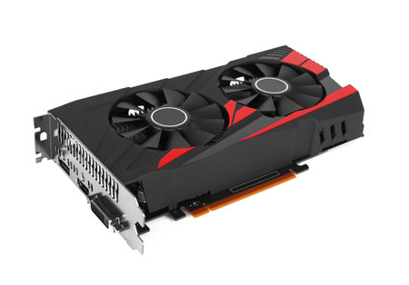 computer video card isolated on a white background