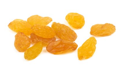 Dried raisins isolated on a white backgroundの写真素材