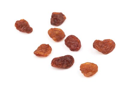 Dried raisins isolated on a white backgroundの写真素材