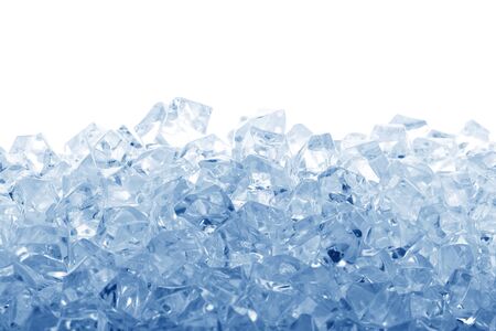 Ice cubes isolated on a white backgroundの写真素材