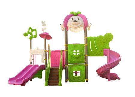 Colorful playground for children isolated on whiteの写真素材