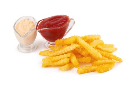 French fries isolated on a white backgroundの写真素材