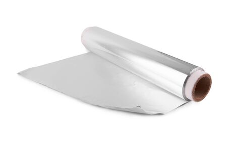 close up of an aluminum foil on white backgroundの写真素材